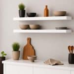 Wit Zwevende Plank op maat 28 mm W1000