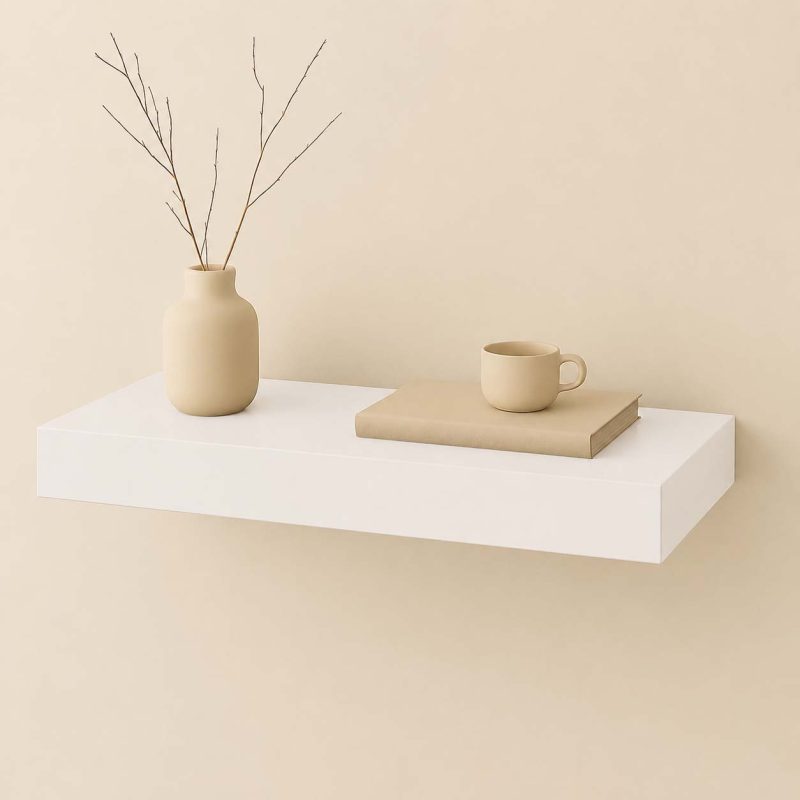 Wit Zwevende Dikke Plank op maat 38 mm W1000