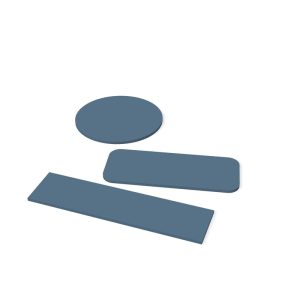 Plank op maat Nevelblauw (U502 ST9) – Elswout Projectlijn (render van drie planken)